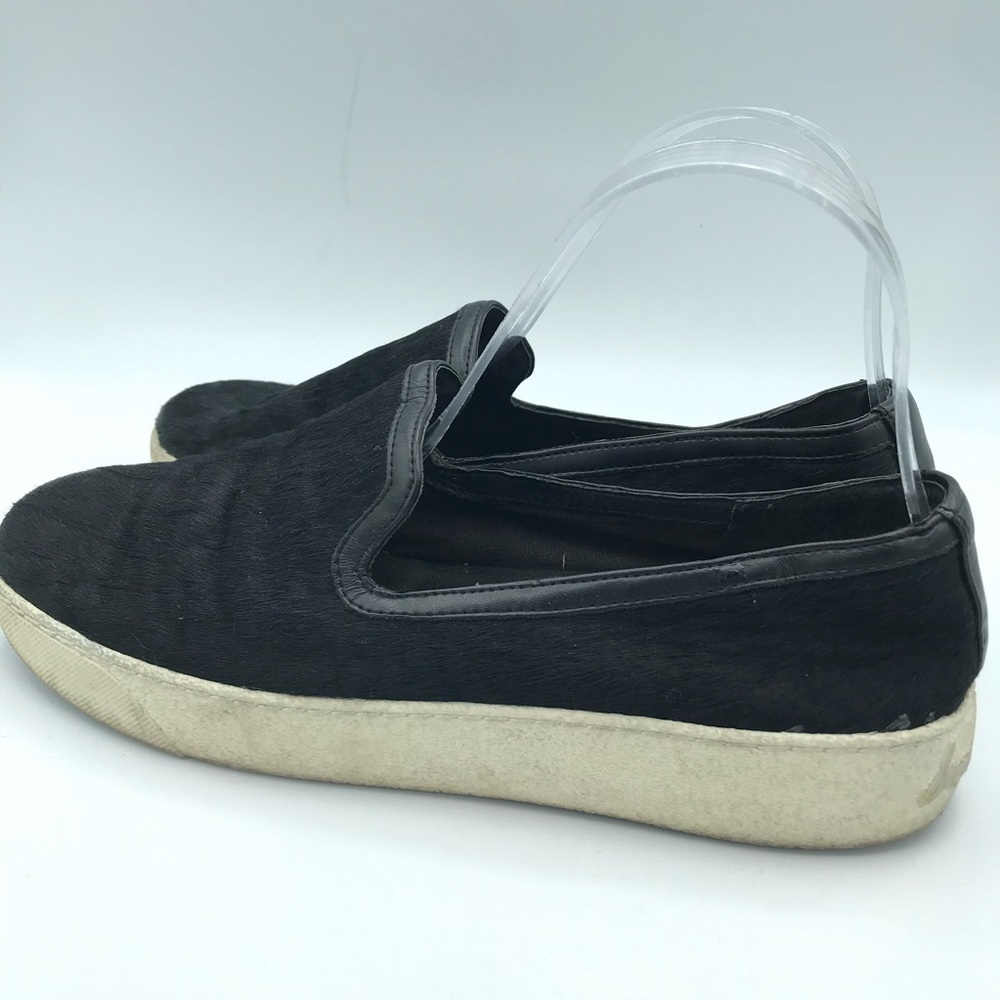 Sam Edelman Becker Black Calf Hair Fur Slip-On Sneakers Loafers Women's Size 8 - Picture 3 of 9